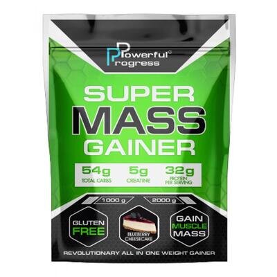 Гейнер Powerful Progress Super Mass чорничний чізкейк, 2 кг