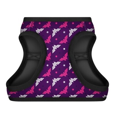 Шлея для собак Collar WAUDOG Clothes Чудо-жінка фіолет м'яка з QR паспортом розмір XS1, обхват грудей 24-27 см, обхват шиї 18-20 см