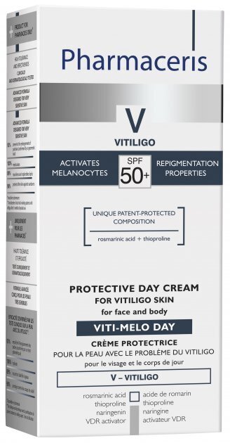 Крем для обличчя та тіла Pharmaceris Viti-Melo Day SPF50+ денний захисний для шкіри з вітіліго, 75 мл