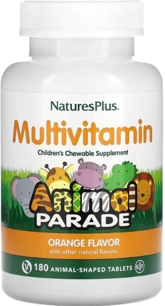 Мультивітаміни Nature's Plus Animal Parade Children's Multi-Vitamin, смак апельсин, 180 таблеток