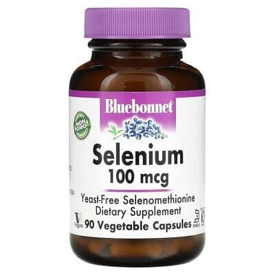 Селен Bluebonnet Nutrition Selenium 100 мкг, без дріжджів, 90 вегетаріанських капсул