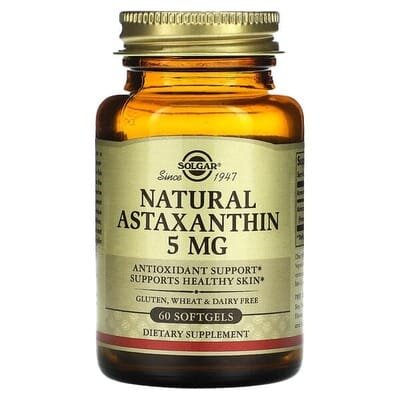 Астаксантин Solgar Natural Astaxanthin 5 мг м'які капсули №60