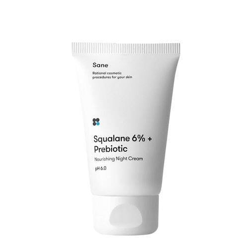 Крем для обличчя Sane Squalane 6% + Prebiotic нічний з пребіотиком і скваланом, 40 мл