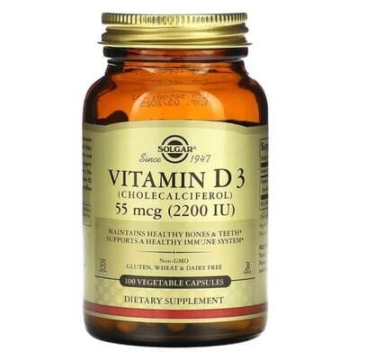 Вітамін Д3 Solgar Vitamin D3 (Cholecalciferol) 55 мкг (2200 МО) вег. капсули №100