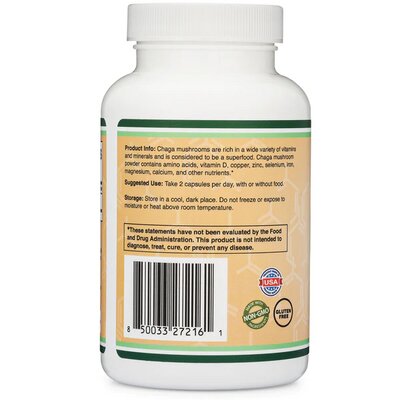 Гриб Чага Double Wood Chaga Mushroom 1000 мг, 120 капсул