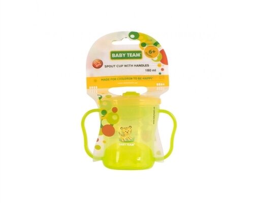 Поїльник Baby Team 5002 зі складаним носиком та ручками, від 6 місяців, 180 мл