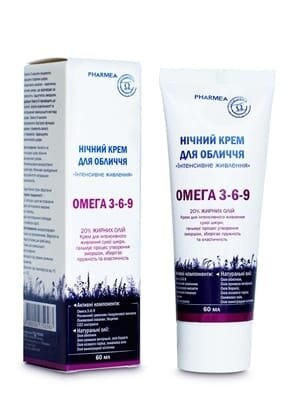 Крем для обличчя Pharmea Омега 3-6-9 Інтенсивне живлення нічний, 60 мл