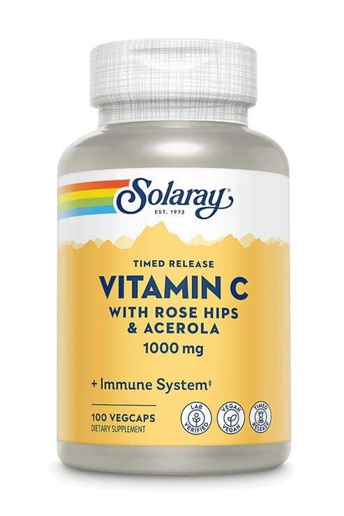 Вітамін С Solaray Timed Release Vitamin C 1000, 100 веганських капсул