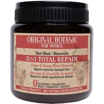 Маска Original Botanic Total Repair 3 в 1 для пошкодженого волосся відновлююча жіноча, 250 мл