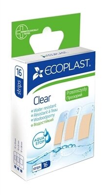 Набір пластирів медичних Ecoplast Clear на полімерній основі, 16 штук