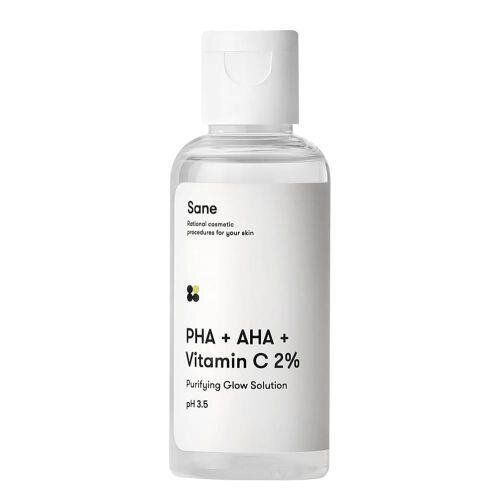 Тонік для обличчя Sane PHA + AHA + Vitamin C 2% з AHA, PHA кислотами і вітаміном С, 50 мл
