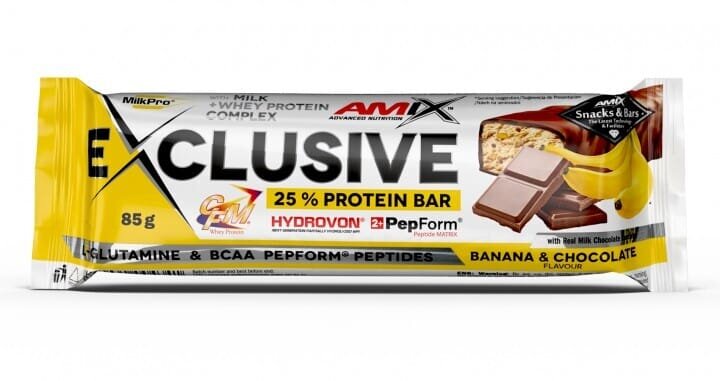 Батончик Amix Nutrition Exclusive Protein Bar банан-шоколад, 85 г 1/12
