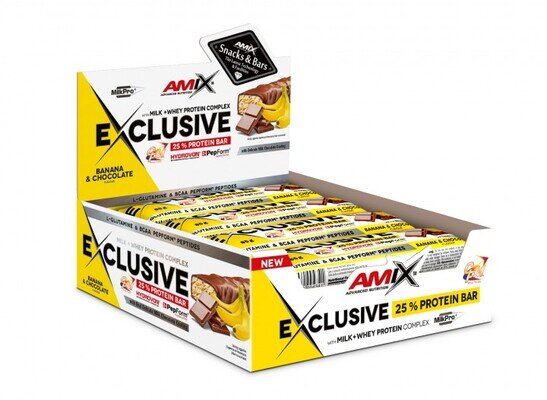 Батончик Amix Nutrition Exclusive Protein Bar банан-шоколад, 85 г 1/12