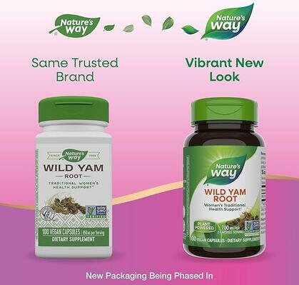 Дикий ямс Nature's Way Wild Yam, 100 капсул