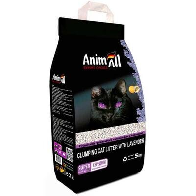 Наповнювач для туалету AnimAll бентонітовий средній, з лавандою, 5 кг