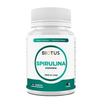 Спіруліна Biotus Spirulina таблетки по 500 мг №100