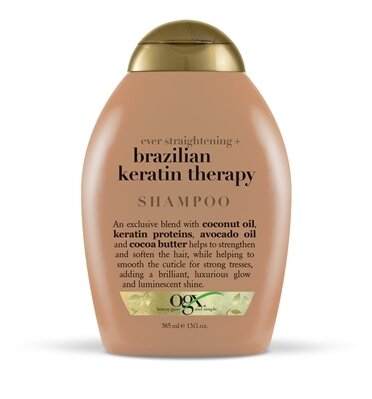 Шампунь Ogx Brazilian Keratin Smooth Розгладжуючий для зміцнення волосся, 385 мл