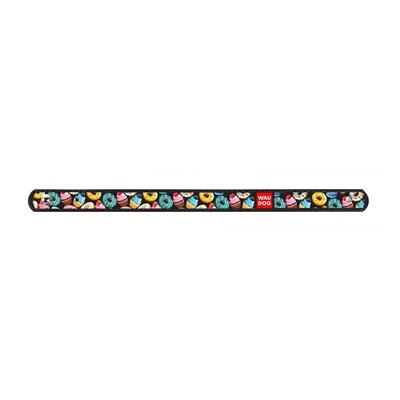 Браслет Collar WAUDOG 00511 Пончики преміум шкіра, ширина 15 мм, довжина 21-23 см, чорний
