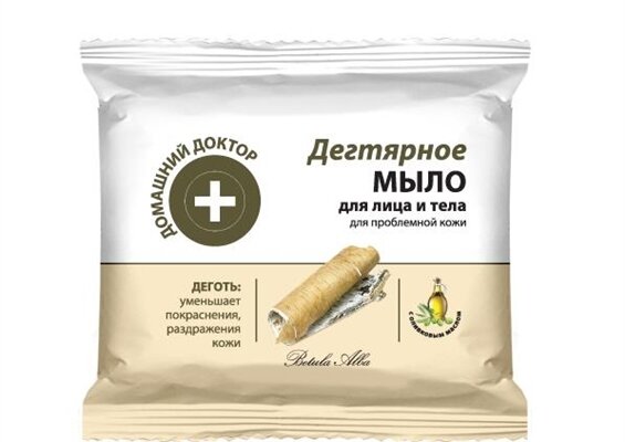 Мило для обличчя і тіла Домашній Доктор, Дігтярне, 70 г