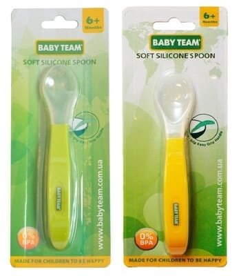Ложечка Baby Team 6102 для годування м'яка силіконова, від 6 місяців, 1 шт.