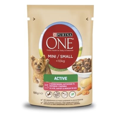 Корм вологий для собак Purina One Mini Active з яловичиною та картоплею, 100 г