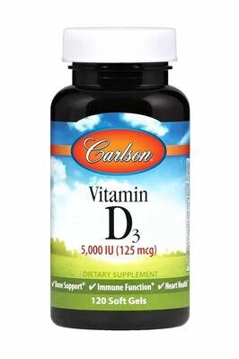 Вітамін Д3 Carlson Labs Vitamin D3 5000 МО, 120 капсул