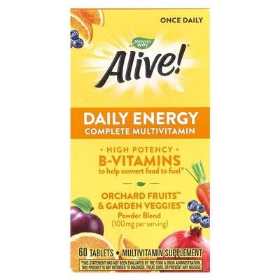 Мультивітаміни Nature's Way Alive Daily Energy, 60 пігулок