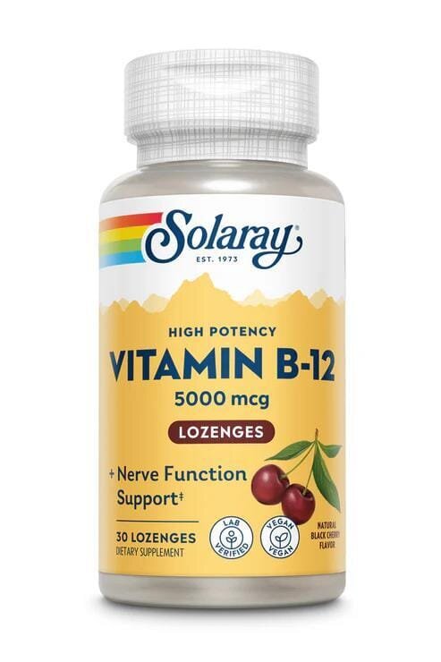 Вітамін B12 Solaray Vitamin B12 5000 Lozenge черешня, 30 льодяників
