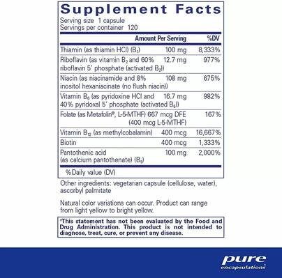 Вітаміни групи B Pure Encapsulations B-Complex Plus, 120 капсул