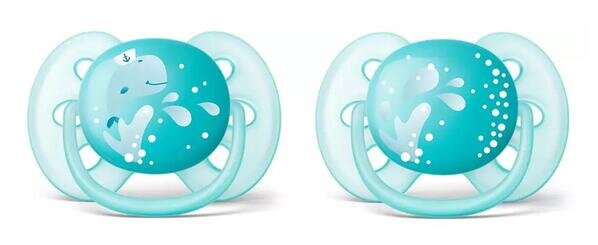Пустушка силіконова Philips Avent Ultra Soft SCF226/22, 6-18 місяців, для хлопчиків, 2 шт