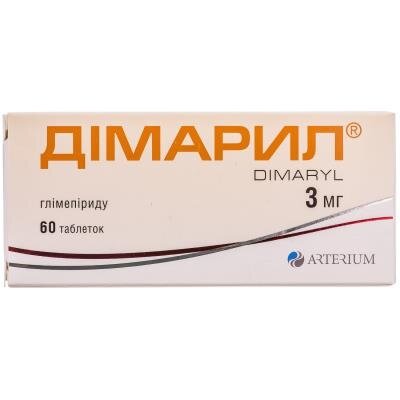 Дімарил таблетки по 3 мг №60 (10х6)