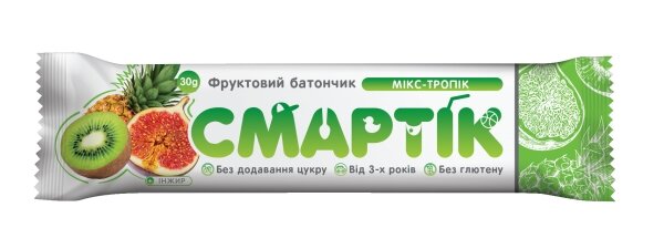 Батончик Смартік фруктовий Мікс-тропік, 30г
