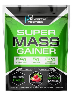Гейнер Powerful Progress Super MASS полуниця, 1 кг