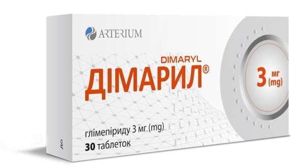 Дімарил таблетки по 3 мг №30 (10х3)