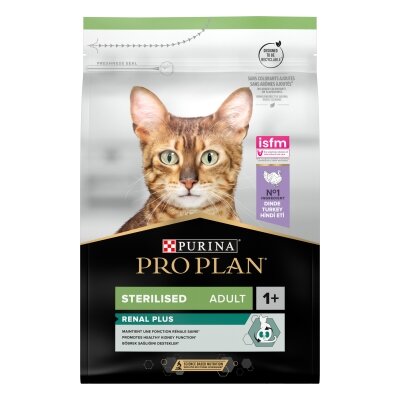 Корм сухий для котів Purina Pro Plan Sterilised Adult 1+ з індичкою, 3 кг