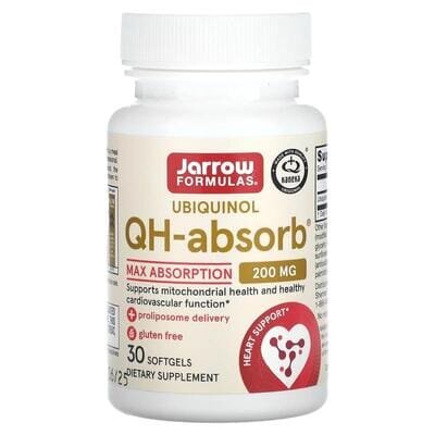 Убіхінол Jarrow Formulas QH-Absorb 200 мг, 30 капсул