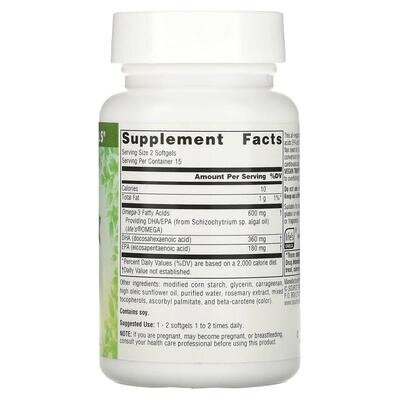 Омега-3 Source Naturals Non-Fish Omega-3 300 мг для веганів, 30 капсул