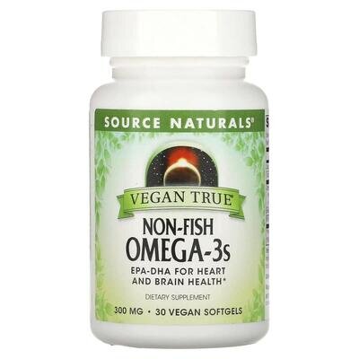 Омега-3 Source Naturals Non-Fish Omega-3 300 мг для веганів, 30 капсул