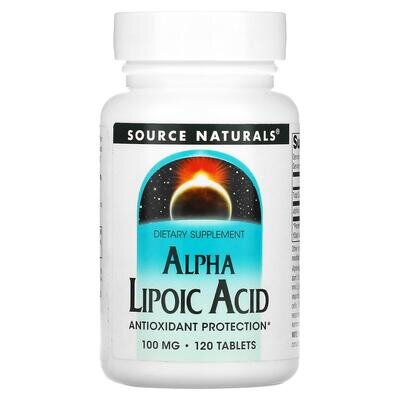 Альфа-ліпоєва кислота Source Naturals Alpha Lipoic Acid 100 мг, 120 таблеток