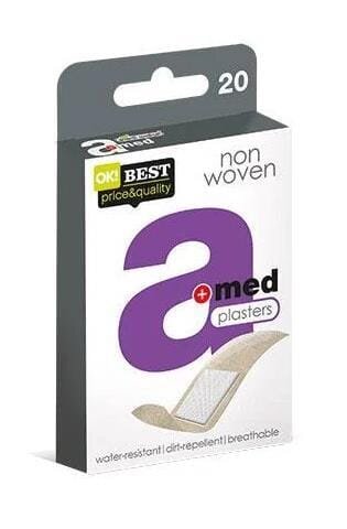 Пластир медичний A-med Non woven на нетканій основі, 20 штук