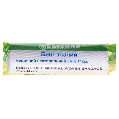 Бинт тканий Medicare Woven bandage медичний нестерильний 5 м х 14 см