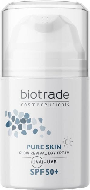 Крем для обличчя Biotrade Pure Skin SPF50 денний з гіалуроновою кислотою проти вікових змін і для ревіталізації шкіри, 50 мл