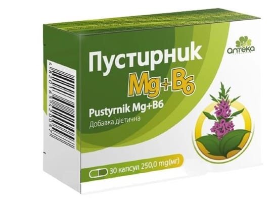 Пустирник Mg + B6 капсули по 250 мг №30
