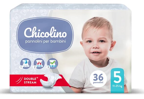 Підгузники Chicolino Classico дитячі, розмір 5, 11-25 кг, 36 шт