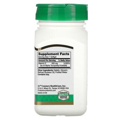 Вітамін Е-1000 21st Century Vitamin E-1000, 55 капсул
