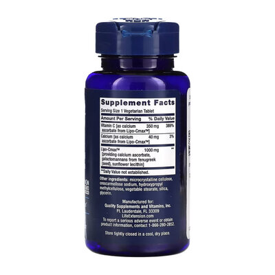 Вітамін С ліпосомальний Life Extension Vitamin C 24-Hour Liposomal Hydrogel, 60 веганських таблеток