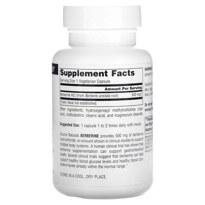 Берберин Source Naturals Berberine 500 мг, 60 вегетаріанських капсул