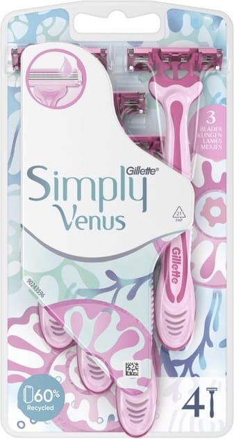 Бритви Simply Venus 3 одноразові жіночі, 4 шт