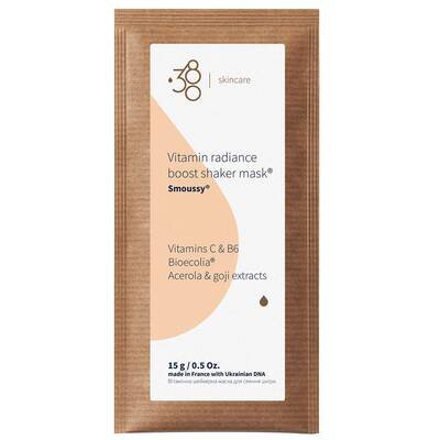 Маска для обличчя 380 Skincare Вітамінна шейкерна для сяйва шкіри, 15 г