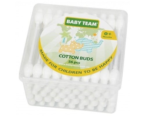 Ватні палички Baby Team з обмежувачем, 56 шт